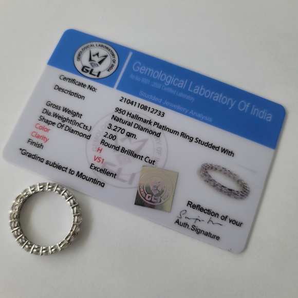 Genuine 2.00ct Diamond & Platinum Eternity Band - Picture 10 of 16